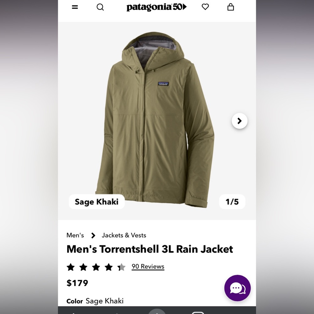 Men’s Patagonia Torrentshell Jacket